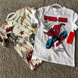 Kids Marvel Spider-Man and Avengers T-Shirt Duo